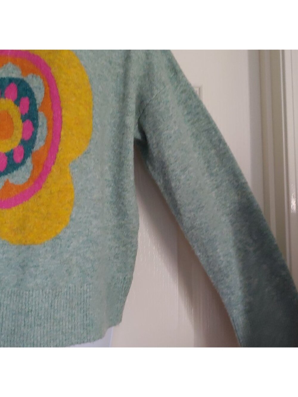 Natural Life Floral Intarsia Knit Sweater Cozy Boho Cottagecore Granola Girl Pul - Picture 9 of 12
